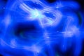 Blue neon abstract background image. Drawing with light, motion blur