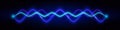 Blue neon audio sound voice wave pulse light.