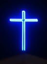 Blue Neon Cross