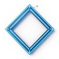 Blue Neon Diamond Frame, Digital Art, Minimalist Design, Frame Mockup, Neon Light, Glowing Frame, Empty Frame Neon Royalty Free Stock Photo