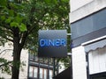 Blue Neon Diner Sign Royalty Free Stock Photo