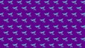 Blue neon dragonflies on violet spring background 3D illustration