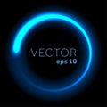 Blue neon glittering tailed circle Royalty Free Stock Photo