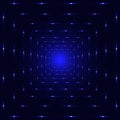 Blue neon laser perspective tunnel Royalty Free Stock Photo