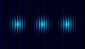 Blue neon light waves with vertical stripe pattern Royalty Free Stock Photo