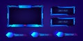 Blue neon live stream gaming esport frame panels modern tech cyber futuristic display elegant Royalty Free Stock Photo