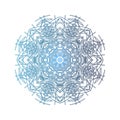 Blue neon snowflakes. Winter snowflakes hologram. Vector illustration on isolated background