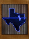 Blue neon Texas map