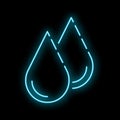 Neon water drops falling down background Royalty Free Stock Photo