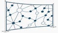 Blue network banner, representing global communication and data flow. vector design Generative AI Royalty Free Stock Photo