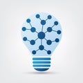 Blue Network Design With Light Bulb Royalty Free Stock Photo