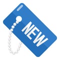 Blue New Tag Flat Icon Isolated on White Royalty Free Stock Photo