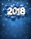 Blue 2018 New Year background.