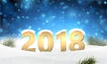 Blue 2018 New Year background.