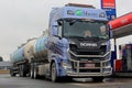 Blue NextGen Scania Tank Truck for AdBlue Transport Royalty Free Stock Photo