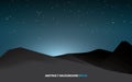 Blue night mountain silhouette 3D effect background vector. minimal concept