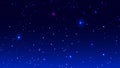 Blue night starry sky background template for christmas greeting card Royalty Free Stock Photo