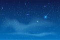 Blue night starry sky. Bright star to fall meteorite Royalty Free Stock Photo