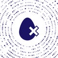 Blue No egg icon isolated on white background. Abstract circle random dots. Vector Royalty Free Stock Photo