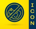 Blue No trash icon isolated on yellow background. Vector Royalty Free Stock Photo