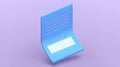 Blue notepad on a soft purple background Royalty Free Stock Photo