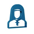 Blue Nun icon isolated on transparent background. Sister of mercy.