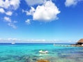 Blue ocean in Caribbean Island of cozumel