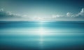 a blue ocean with clouds in the sky and the sun shining through the clouds over the water and reflecting the water\' Royalty Free Stock Photo
