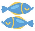 Blue ocean fishes, icon