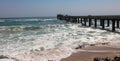 Jetty  Swakopmund with waves , Namibia Royalty Free Stock Photo