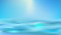 Blue ocean or sea background. Realistic blurred marine landscape. Water texture with sunlights Royalty Free Stock Photo