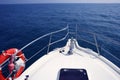 Blue ocean sea view from motorboat yacht bow Royalty Free Stock Photo