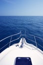 Blue ocean sea view from motorboat yacht bow Royalty Free Stock Photo