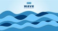 Blue ocean sea wave vector background Royalty Free Stock Photo