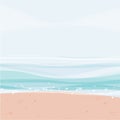 Blue ocean or sea wave vector summer beach banner background abstract illustration Royalty Free Stock Photo