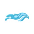 Blue ocean or sea wave, water splash, design element for marine nautical theme vector Illustration on a white background