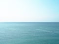 Blue ocean. Small waves. A direct horizon and an immense distance. Clear, blue sky. There is not a single cloud. Royalty Free Stock Photo