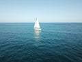 Boat in to the blue ocean Royalty Free Stock Photo