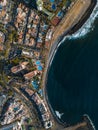 blue ocean water and luxury beach, hotels, resort of Tenerife, Canary island