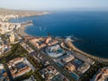 blue ocean water and luxury beach, hotels, resort of Tenerife, Canary island