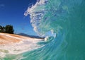 Blue Ocean Wave on the Beach Royalty Free Stock Photo