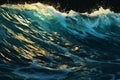 Blue ocean wave closeup,  Natural background,  Toned image Royalty Free Stock Photo