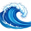 Blue Ocean Wave Crashing Abstract Illustration Royalty Free Stock Photo
