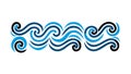 Blue Ocean Wave Decorative Border Vector, vector design Generative AI Royalty Free Stock Photo