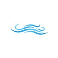 Blue ocean wave icon object isolated vector on white background