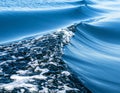 Blue Ocean Wave Texture with White Foam Royalty Free Stock Photo