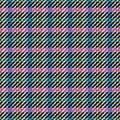 Blue ocher black green pink checkered woolen blanket