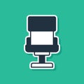 Blue Office chair icon isolated on green background. Armchair sign. Vector Royalty Free Stock Photo