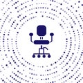 Blue Office chair icon isolated on white background. Abstract circle random dots. Vector Illustration Royalty Free Stock Photo