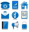 Blue office icons